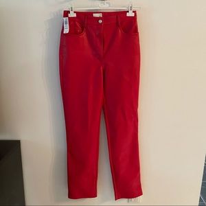 Brand new red faux leather Aritzia melina pant